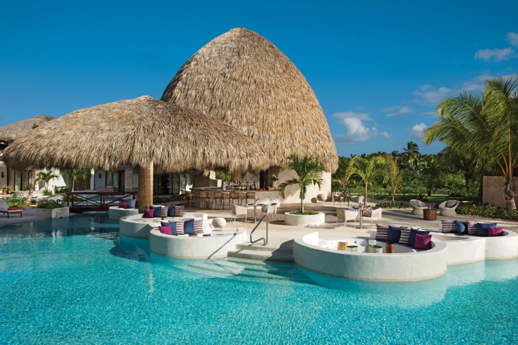 Rosewater restaurant at Secrets Cap Cana Resort & Spa featuring elegant indoor dining, gourmet cuisine, and a sophisticated atmosphere.