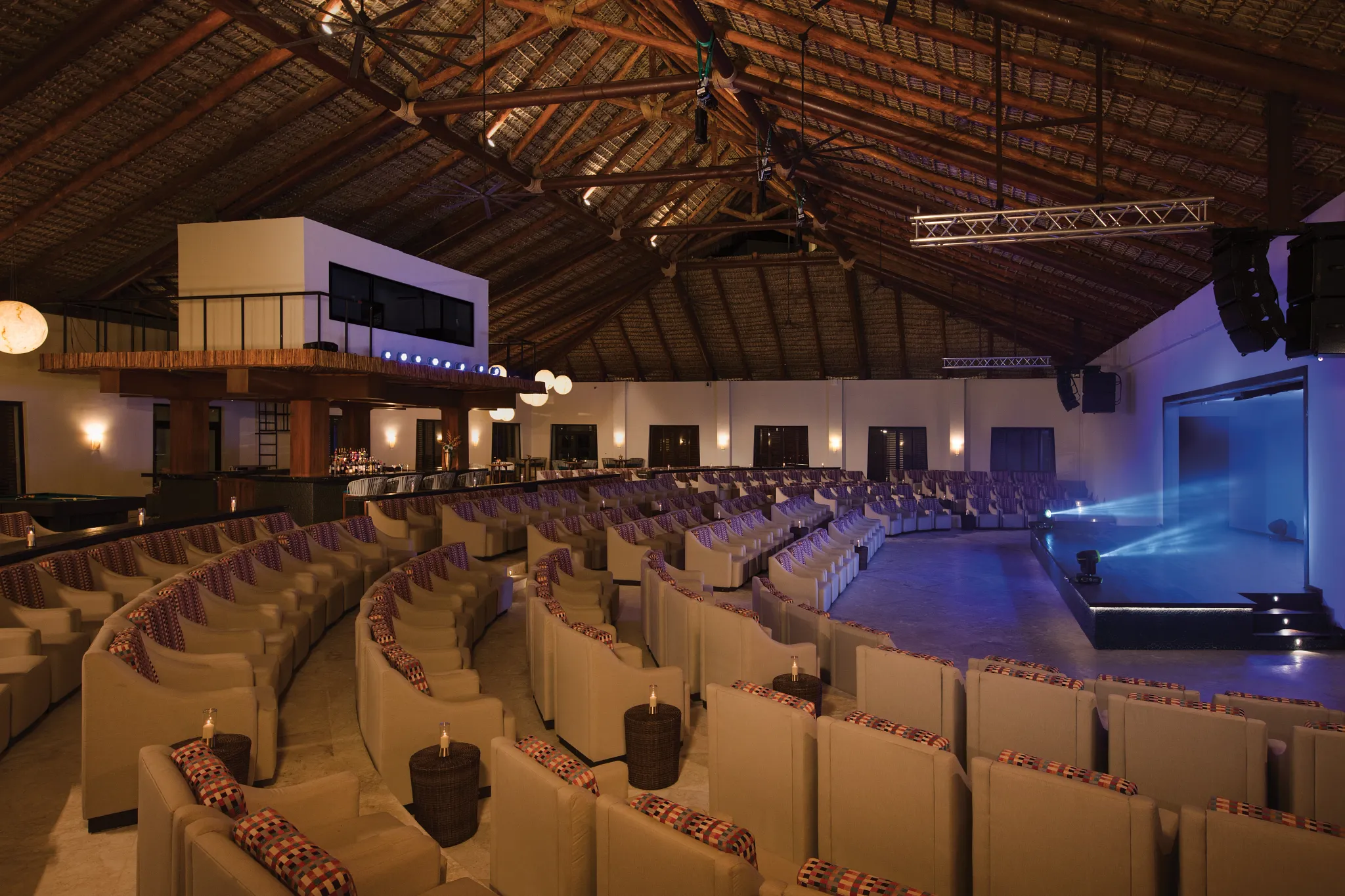 Showtime theater at Secrets Cap Cana Resort & Spa featuring live entertainment, stage performances, and comfortable audience seating.