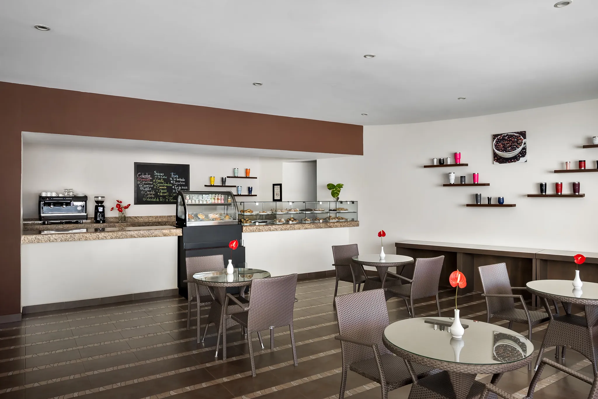 Coco Café at Secrets Huatulco serving premium coffee, pastries, and light bites in a relaxed café atmosphere