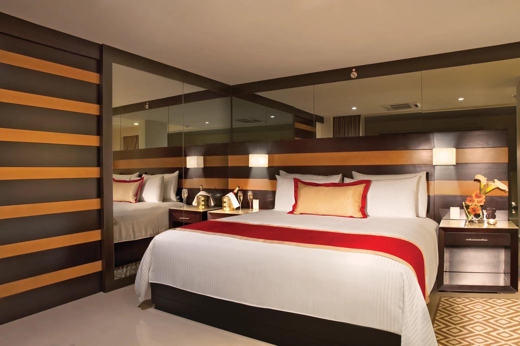 Preferred Club Two Level Presidential Suite Swim-Out at Secrets Huatulco featuring luxury bedroom, two-level design, private swim-out pool access, and premium Pacific Ocean views