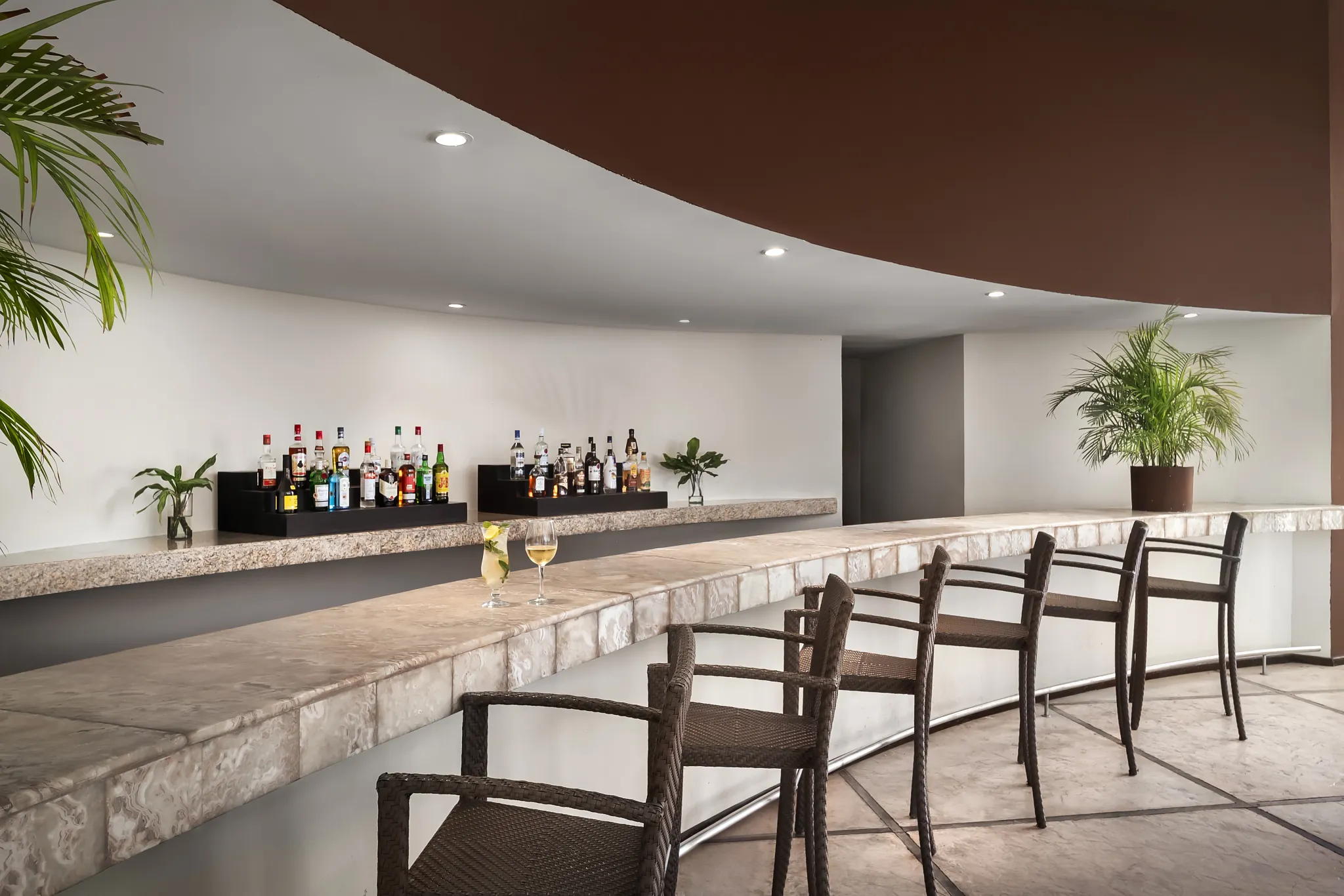 Showtime theater bar at Secrets Huatulco for drinks during nightly entertainment and shows