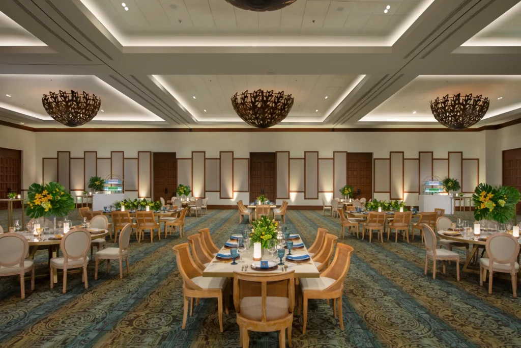 Elegant ballroom reception setup at Secrets Maroma Beach Riviera Cancun