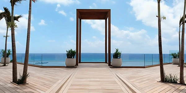 Sky Rooftop Wedding Gazebo at Secrets Moxché Playa del Carmen with panoramic ocean views