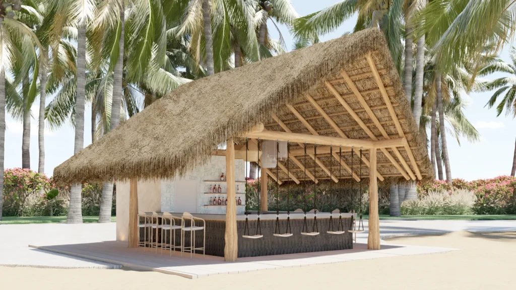 Barracuda Pool & Beach Bar at Secrets Playa Esmeralda Resort & Spa featuring a relaxed beachfront setting with cold beers and tropical cocktails.