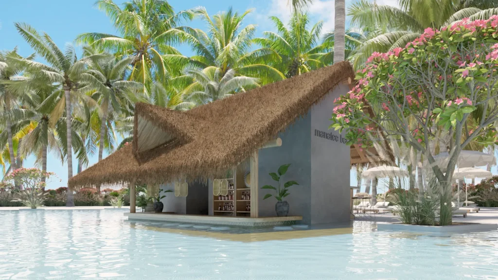 Manatees Swim-Up Bar at Secrets Playa Esmeralda Resort & Spa featuring an in-pool bar with tropical cocktails and a relaxed resort atmosphere.