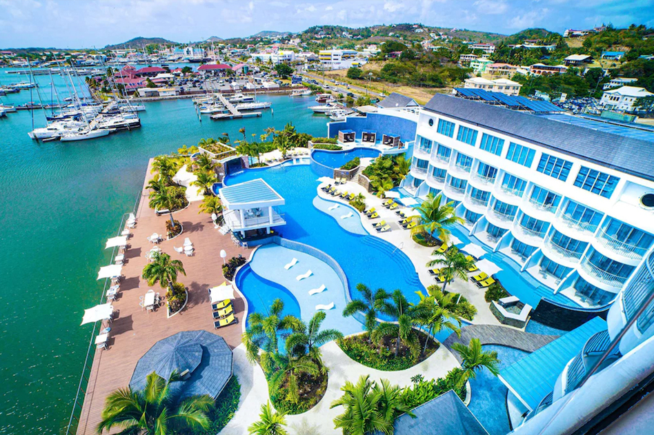 Harbor Club St. Lucia Curio Collection by Hilton boutique hotel with marina views, rooftop pool, and modern rooms in Rodney Bay.