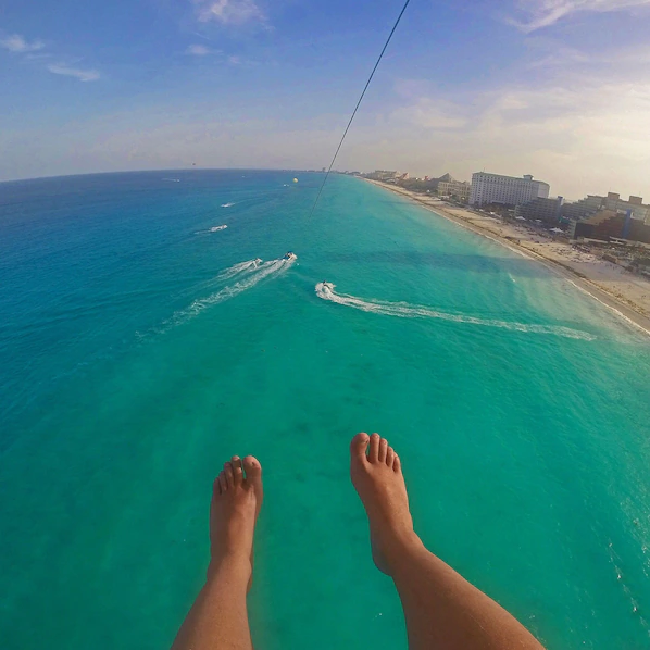 Ballenas Beach near Secrets The Vine Cancun with pristine white sand and turquoise Caribbean waters