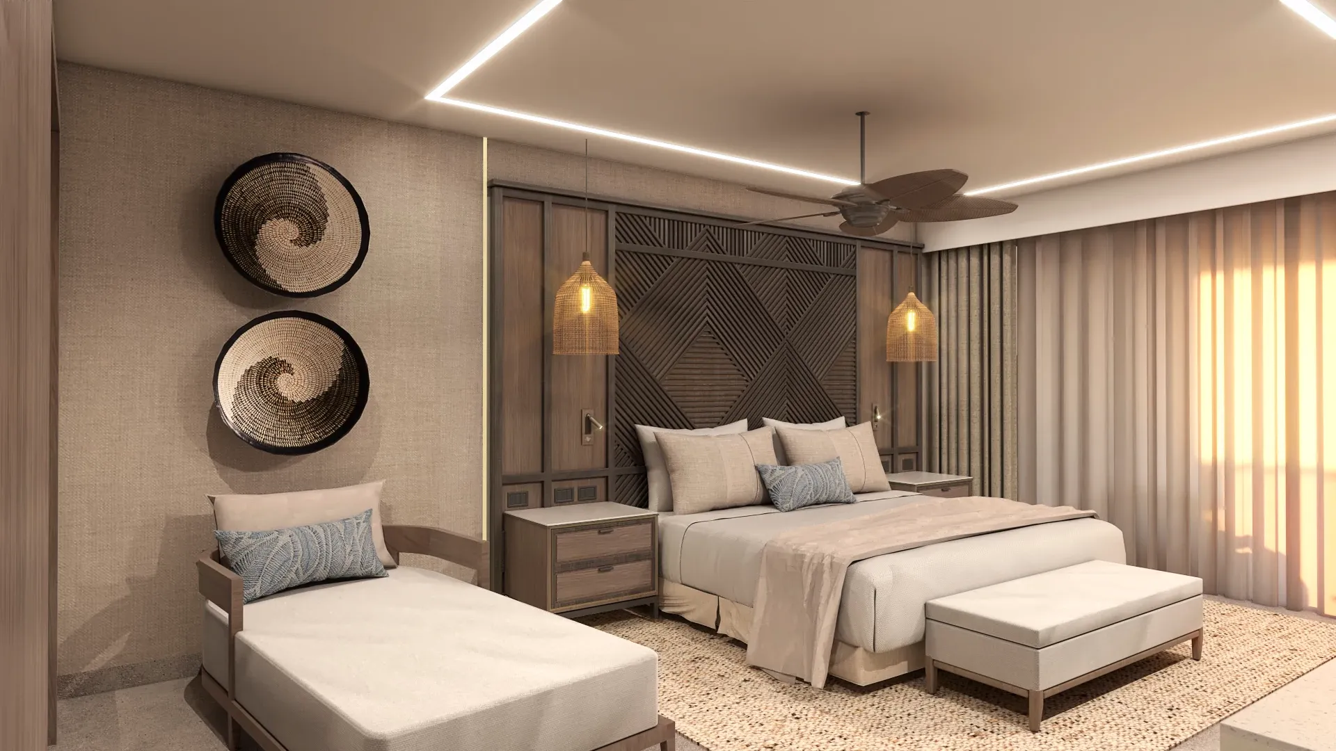 Presidential Suite Oceanfront with Plunge Pool at Secrets Tides Punta Cana showcasing spacious king bedroom, private oceanfront plunge pool, luxury furnishings, and panoramic Caribbean Sea views