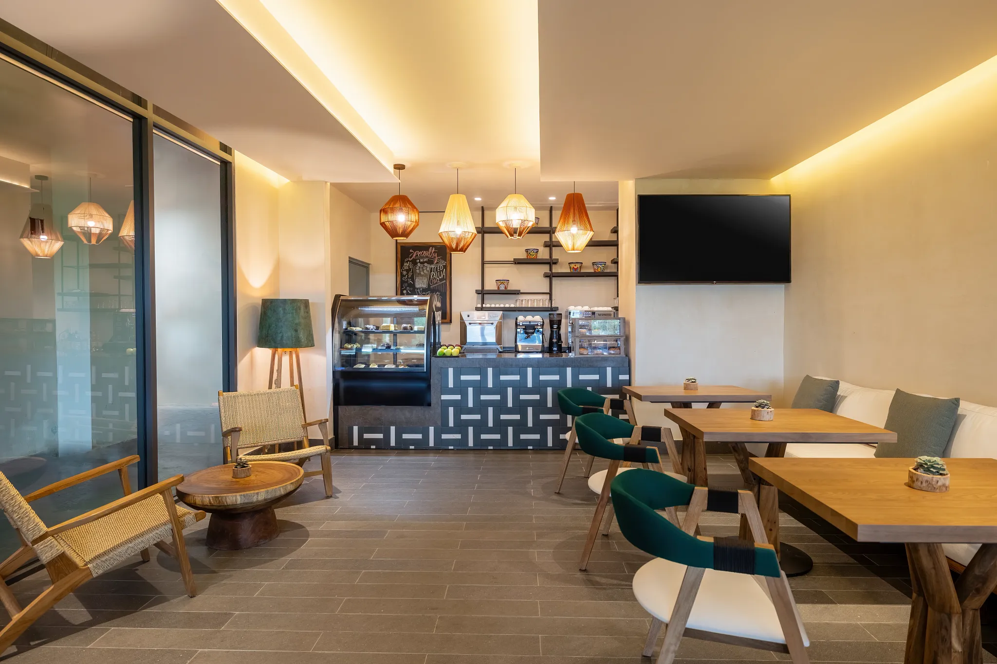 Coco Café at Secrets Tulum Resort & Beach Club featuring specialty coffee, fresh pastries, gourmet snacks, and a cozy café atmosphere.