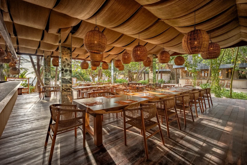 Seaside Grill at Secrets Tulum Resort & Beach Club featuring open-air beachfront dining, grilled specialties, and breathtaking Caribbean Sea views.