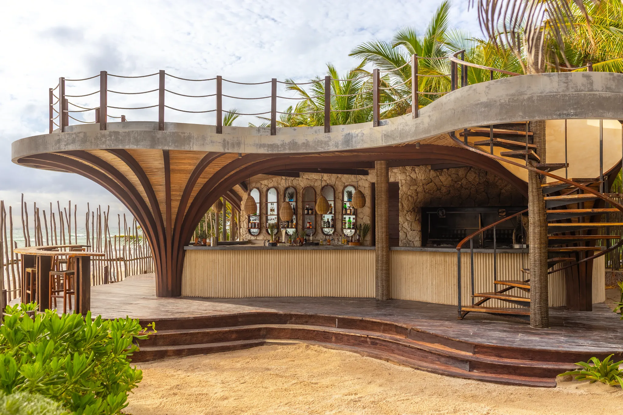 Willy's Place Beach Bar at Secrets Tulum Resort & Beach Club featuring tropical cocktails, beachfront seating, and stunning Caribbean Sea views.