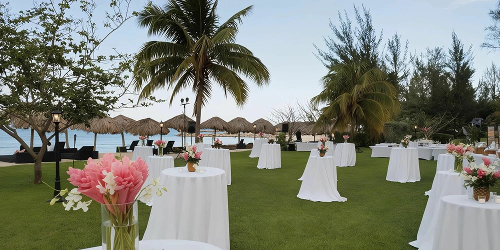St. James Preferred Beach and Lawn cocktail reception at Secrets Wild Orchid Montego Bay