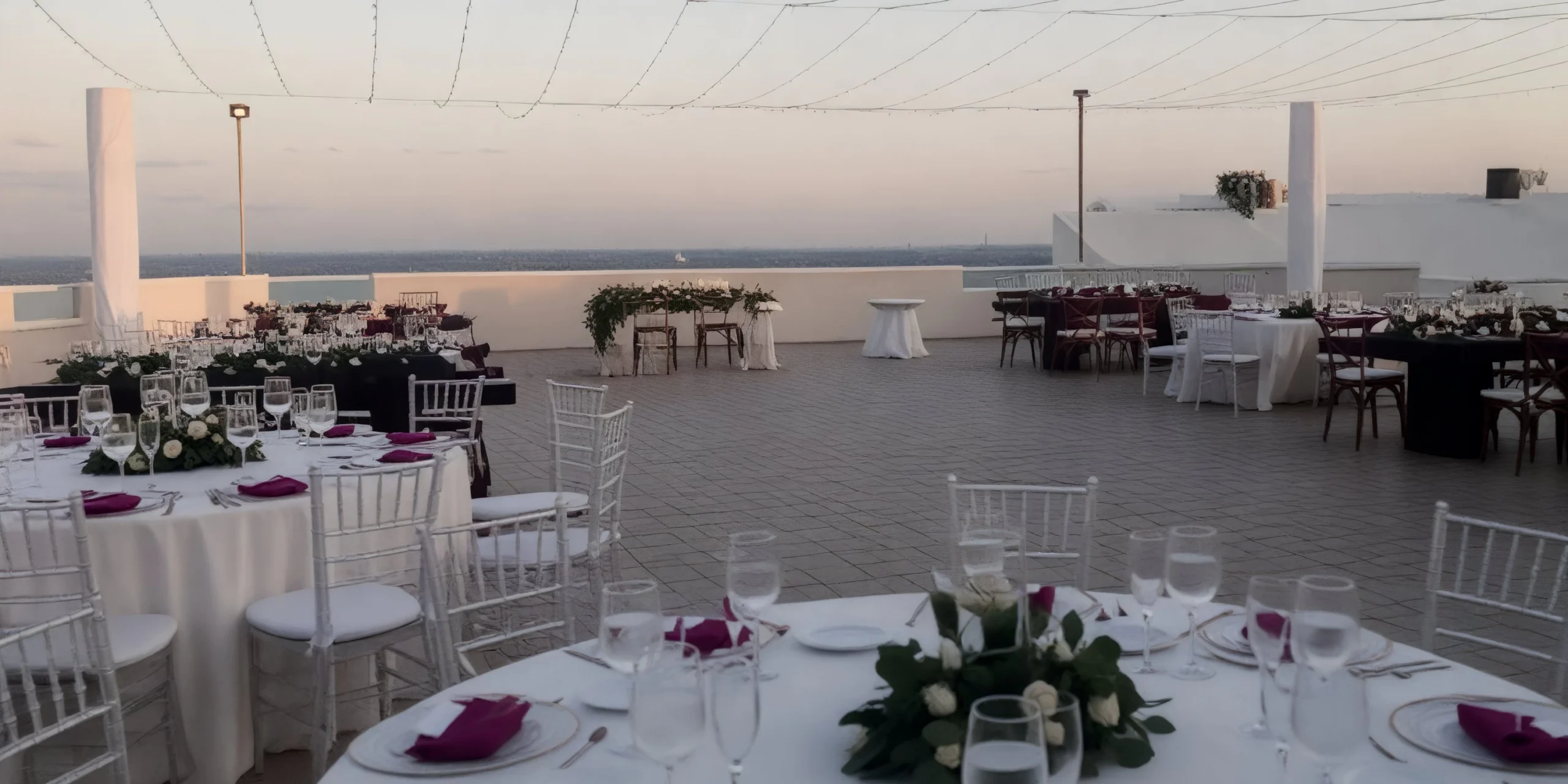 Ventanas Oceanview Terrace reception setup overlooking the Caribbean Sea at Sunscape Cancun Resort & Spa