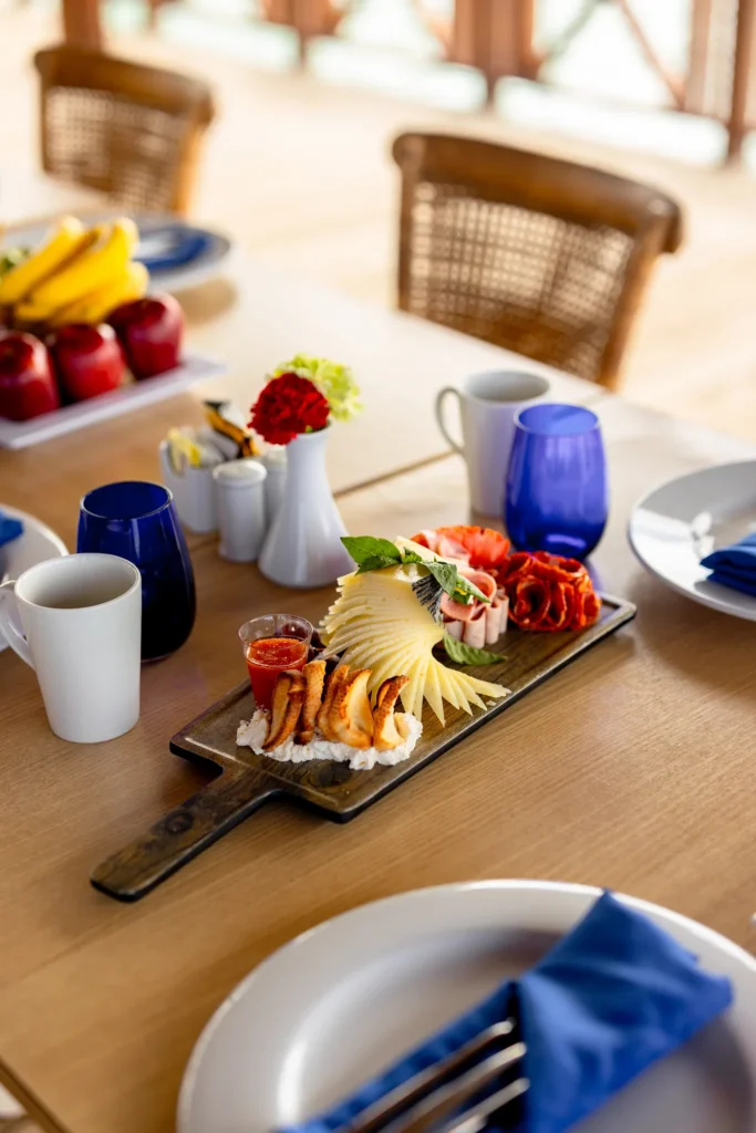 Close-up of gourmet appetizer and drinks at a restaurant in Sunscape Dominicus La Romana.