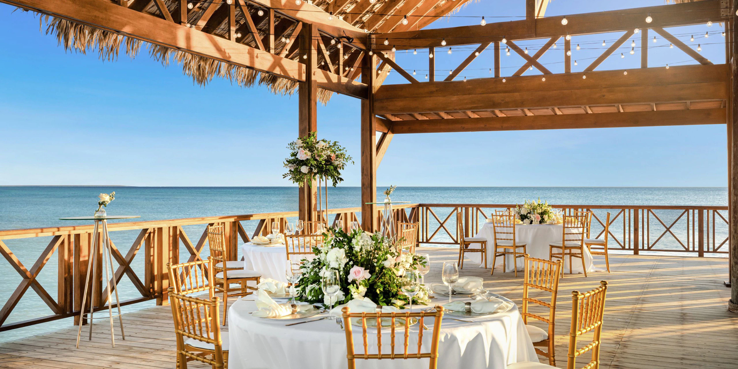Pier venue with oceanfront ceremony setup at Sunscape Dominicus La Romana