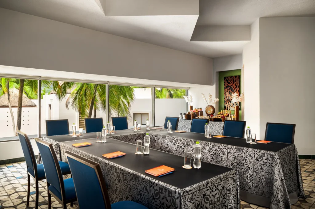 Boardroom meeting setup with tropical views at Sunscape Dorado Pacifico Ixtapa