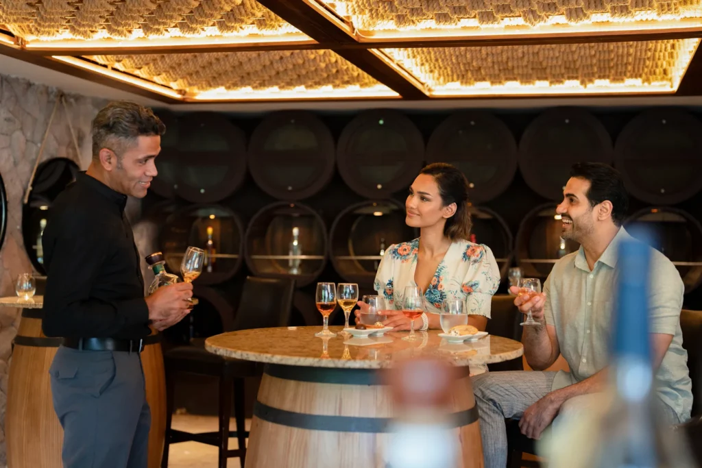 Guests enjoying a guided rum tasting experience at Zoëtry Marigot Bay St. Lucia.