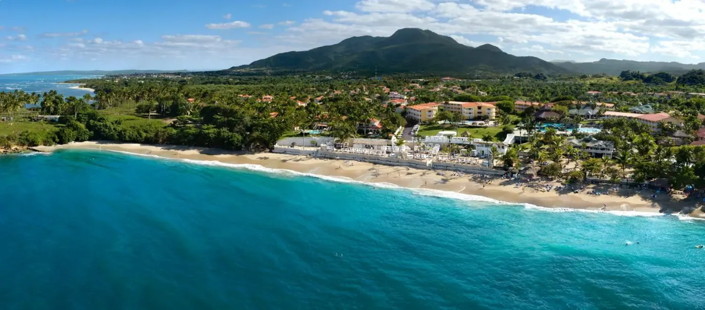 Aerial coastline view of the beach and resort grounds at Lifestyle Tropical Beach Resort & Spa.