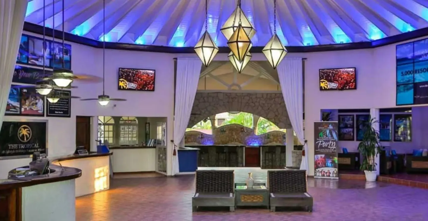 Lobby seating and reception area at Lifestyle Tropical Beach Resort & Spa.