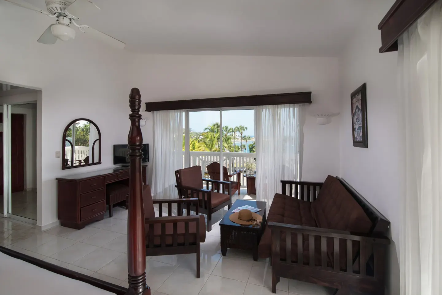 Superior Room Garden View sitting area and balcony at Lifestyle Tropical Beach Resort & Spa.