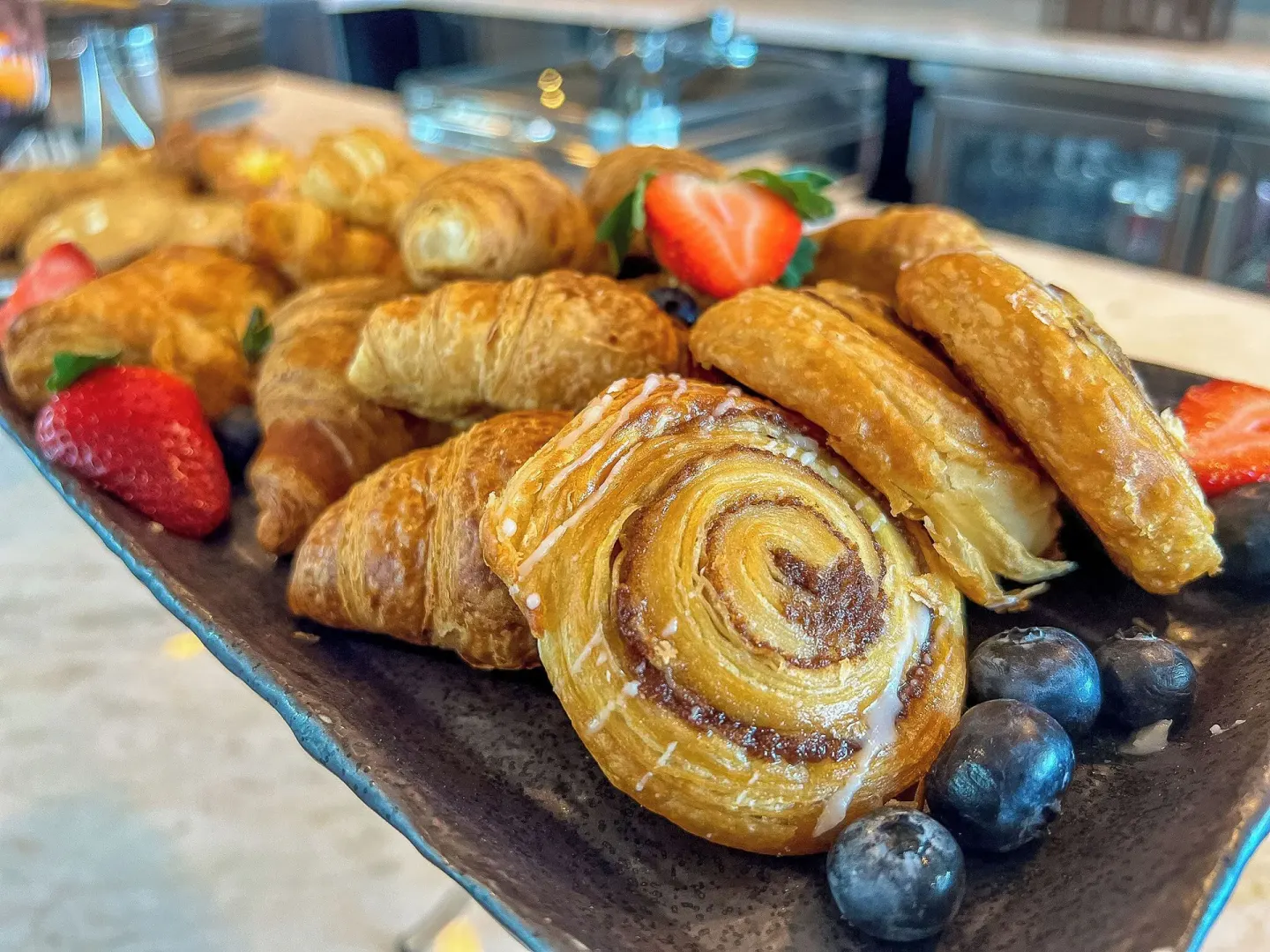 Assorted pastries with berries at Margaritaville Beach Resort - Nassau.