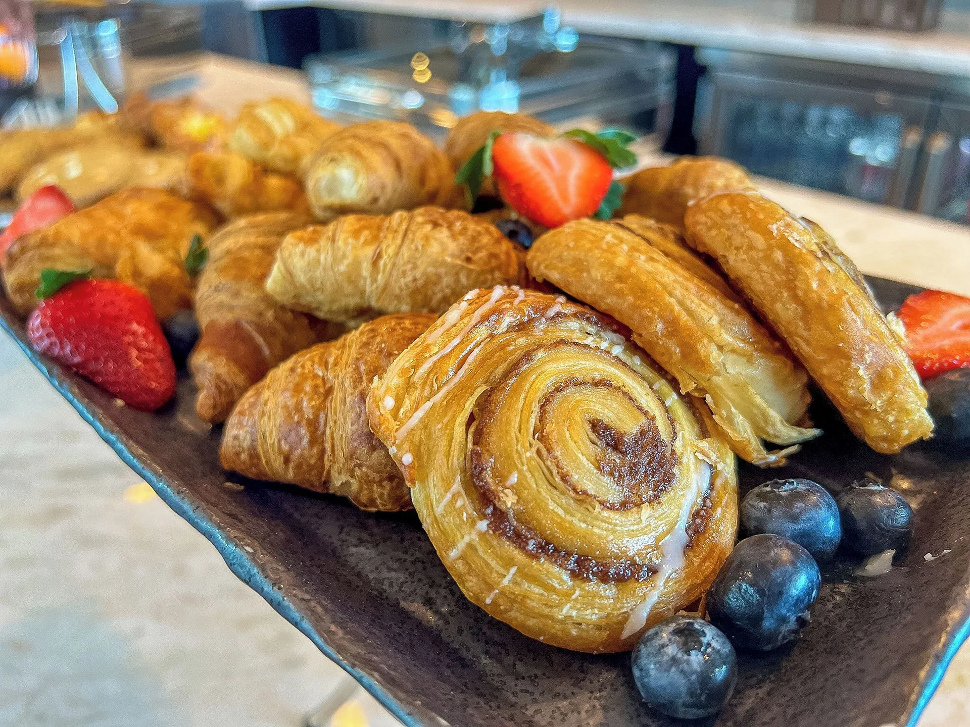 Assorted pastries with berries at Margaritaville Beach Resort - Nassau.