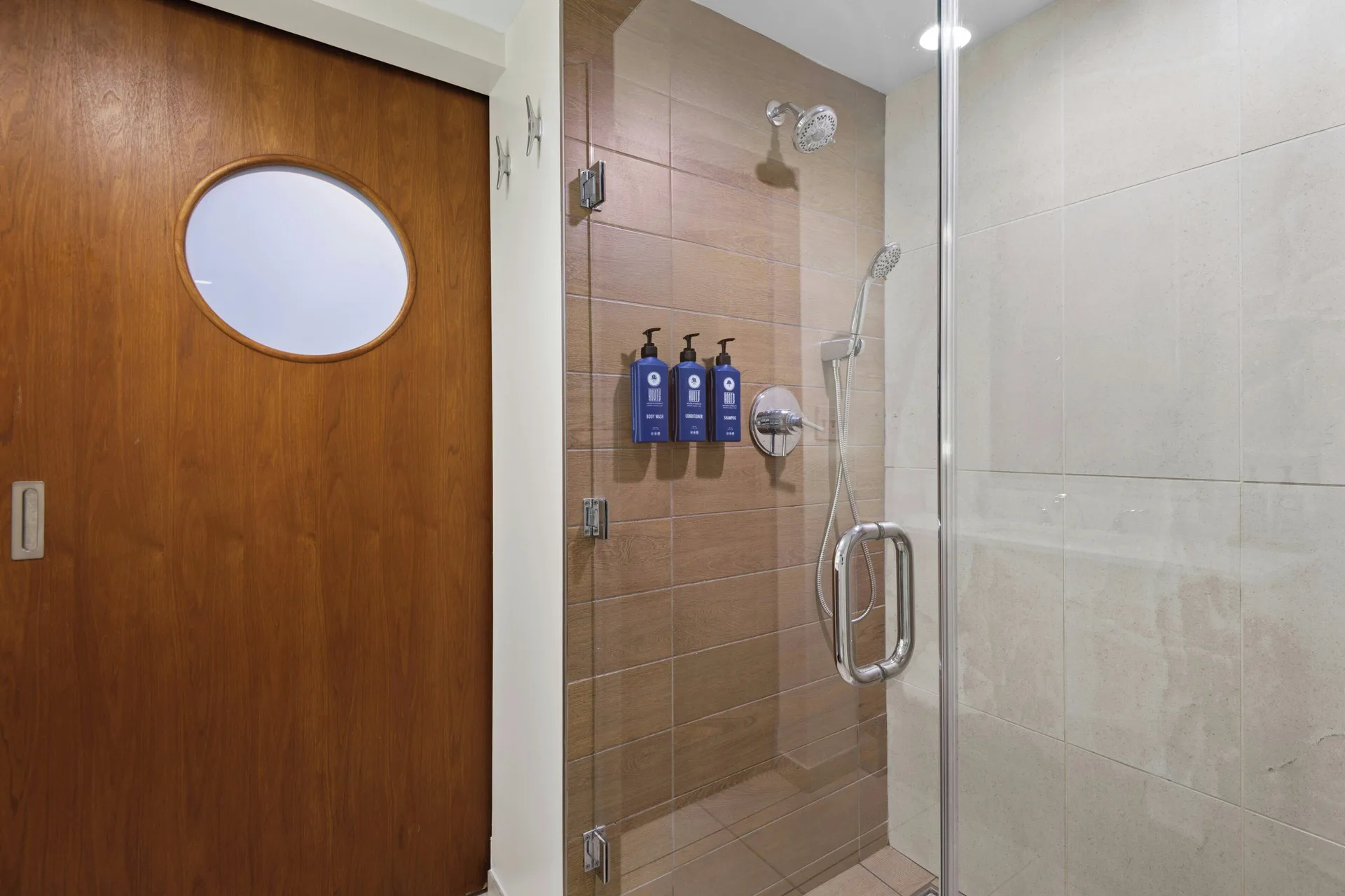 Studio Suite bathroom shower at Margaritaville Vacation Club - St. Thomas.