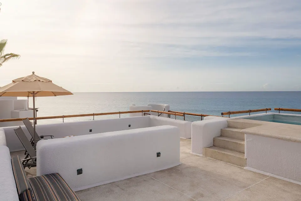 Oceanfront Casita terrace with plunge pool and sea view at Marquis Los Cabos.