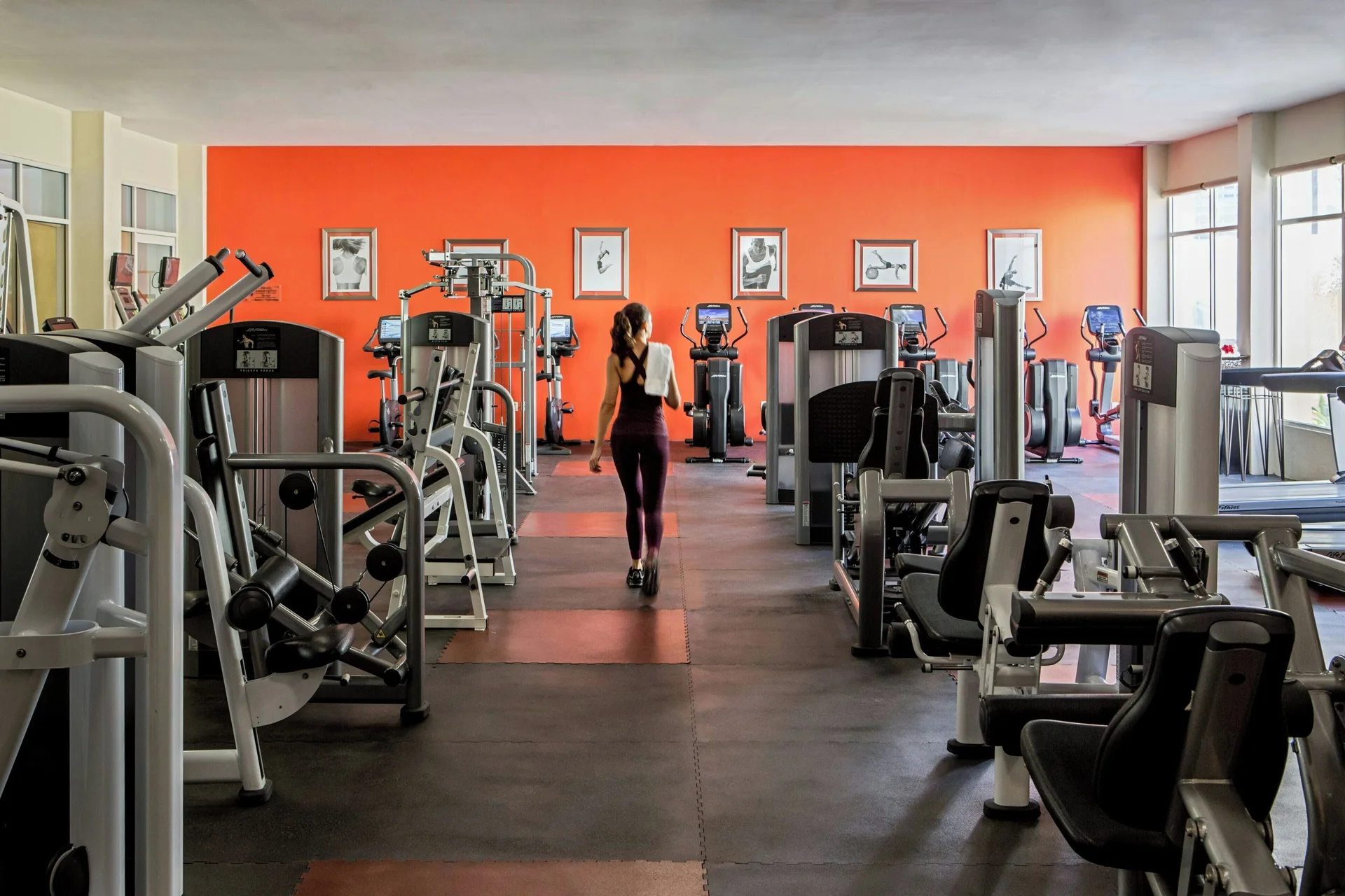 Fitness center with cardio and strength machines at Marriott Puerto Vallarta Resort & Spa.