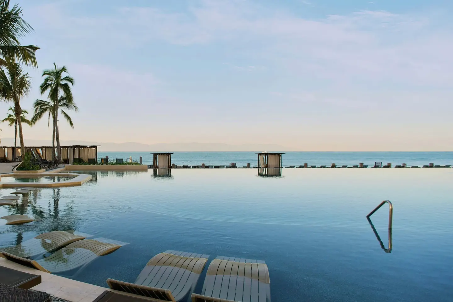 Infinity-edge pool facing the ocean at Marriott Puerto Vallarta Resort & Spa.