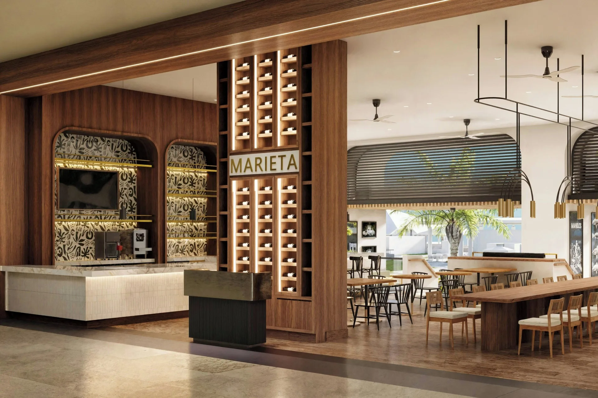 Marieta restaurant entrance at Marriott Puerto Vallarta Resort & Spa.