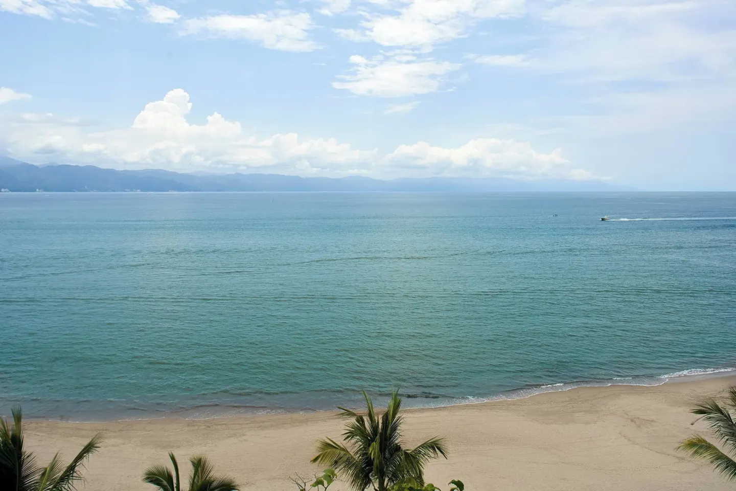 Ocean and beach view from the Presidential Suite at Marriott Puerto Vallarta Resort & Spa.