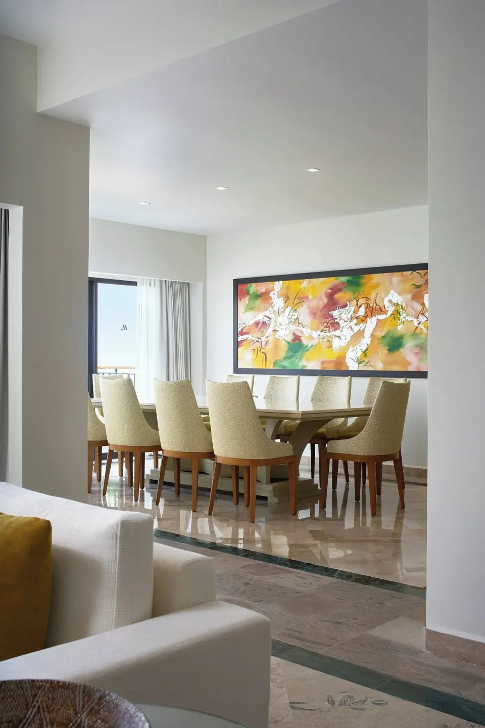 Presidential Suite dining nook with artwork at Marriott Puerto Vallarta Resort & Spa.