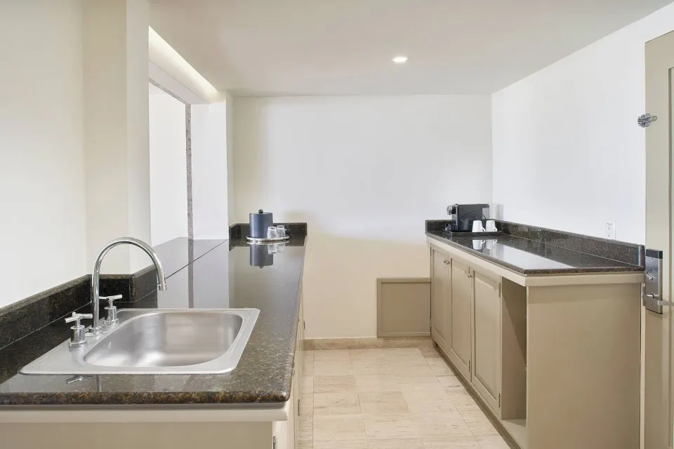 Presidential Suite kitchenette with sink at Marriott Puerto Vallarta Resort & Spa.