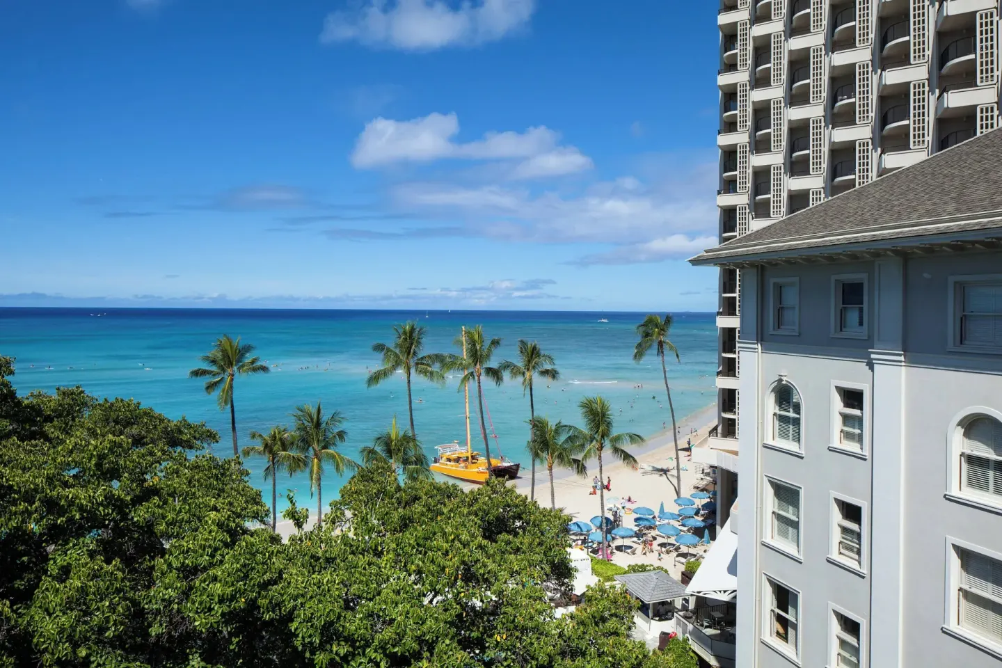Waikiki Beach and ocean view beside Moana Surfrider, A Westin Resort & Spa.