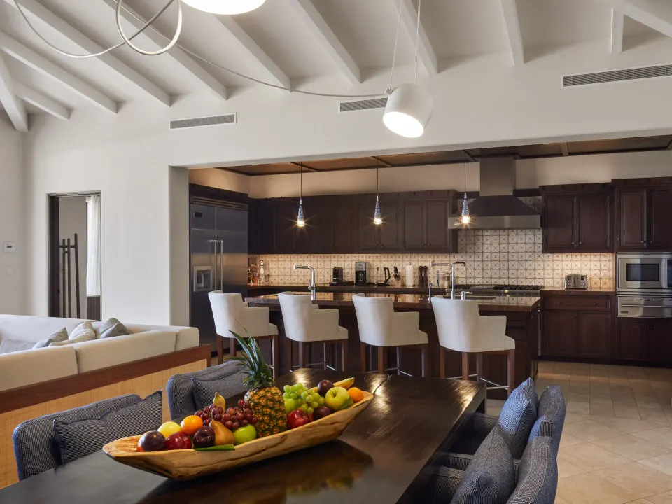 Casa Santa Maria kitchen and dining area at Montage Los Cabos.