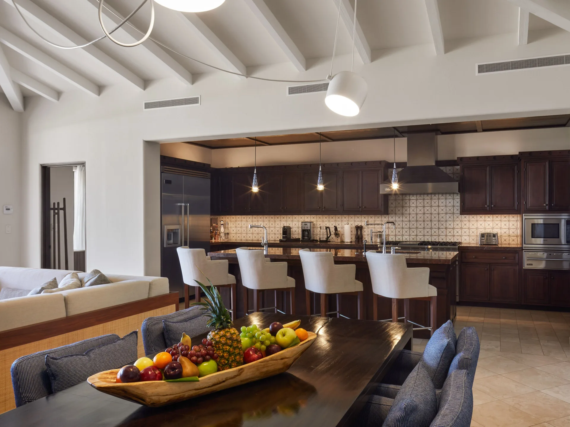Casa Santa Maria kitchen and dining area at Montage Los Cabos.