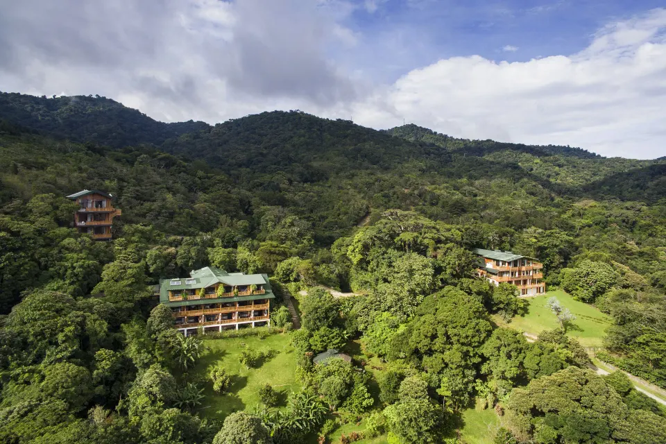 Hotel Belmar upscale eco-lodge with wood architecture and cloud-forest setting in Monteverde, Costa Rica.