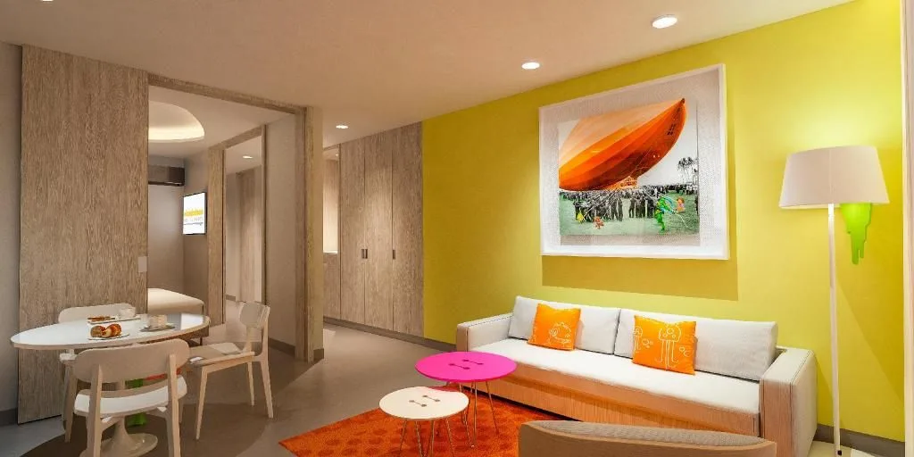 Penthouse Oceanfront Swim-Up Suite lounge and dining area at Nickelodeon Hotels & Resorts Riviera Maya.