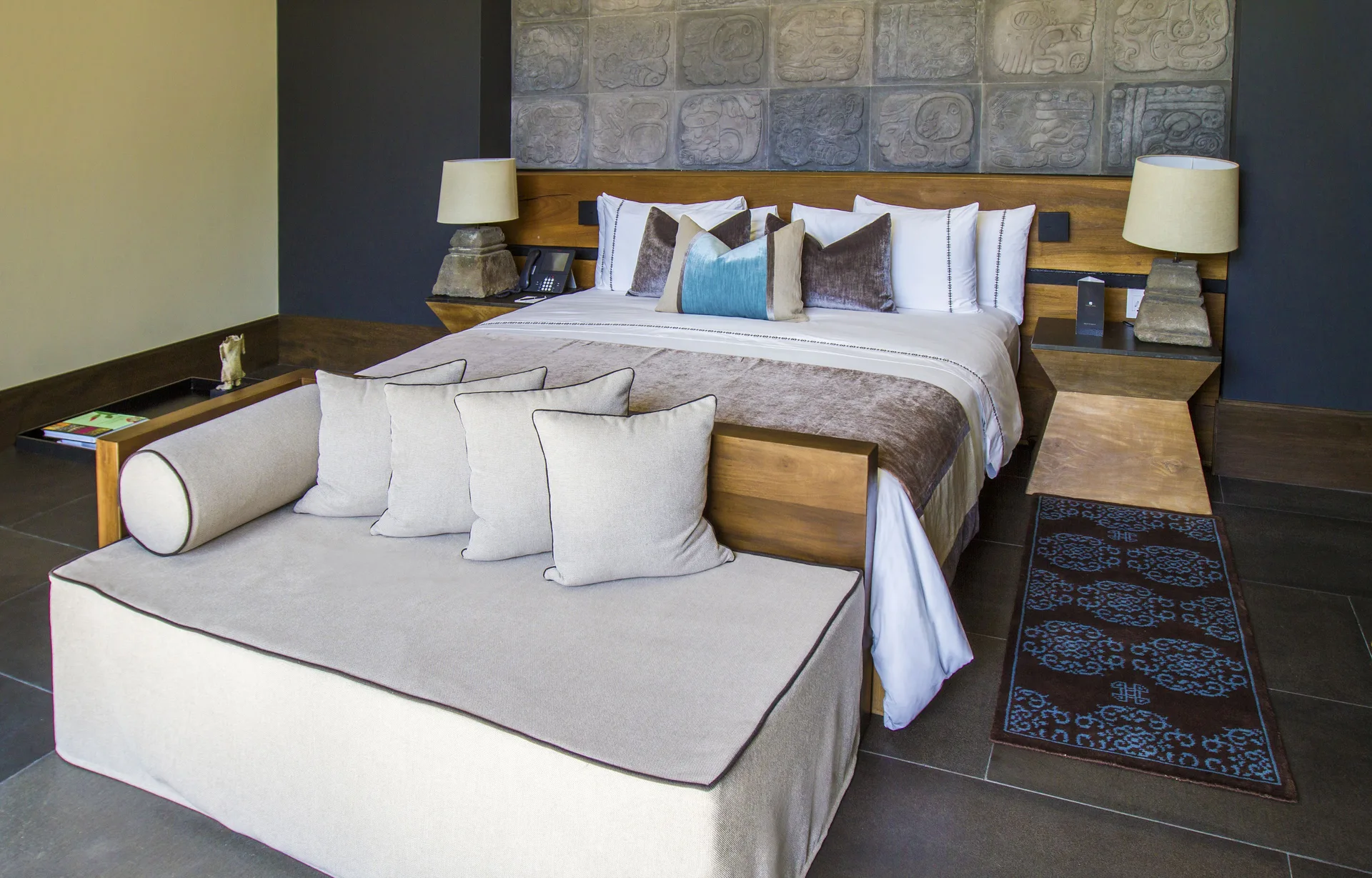 Private Pool Villa bedroom with king bed and daybed at Nizuc Resort and Spa.