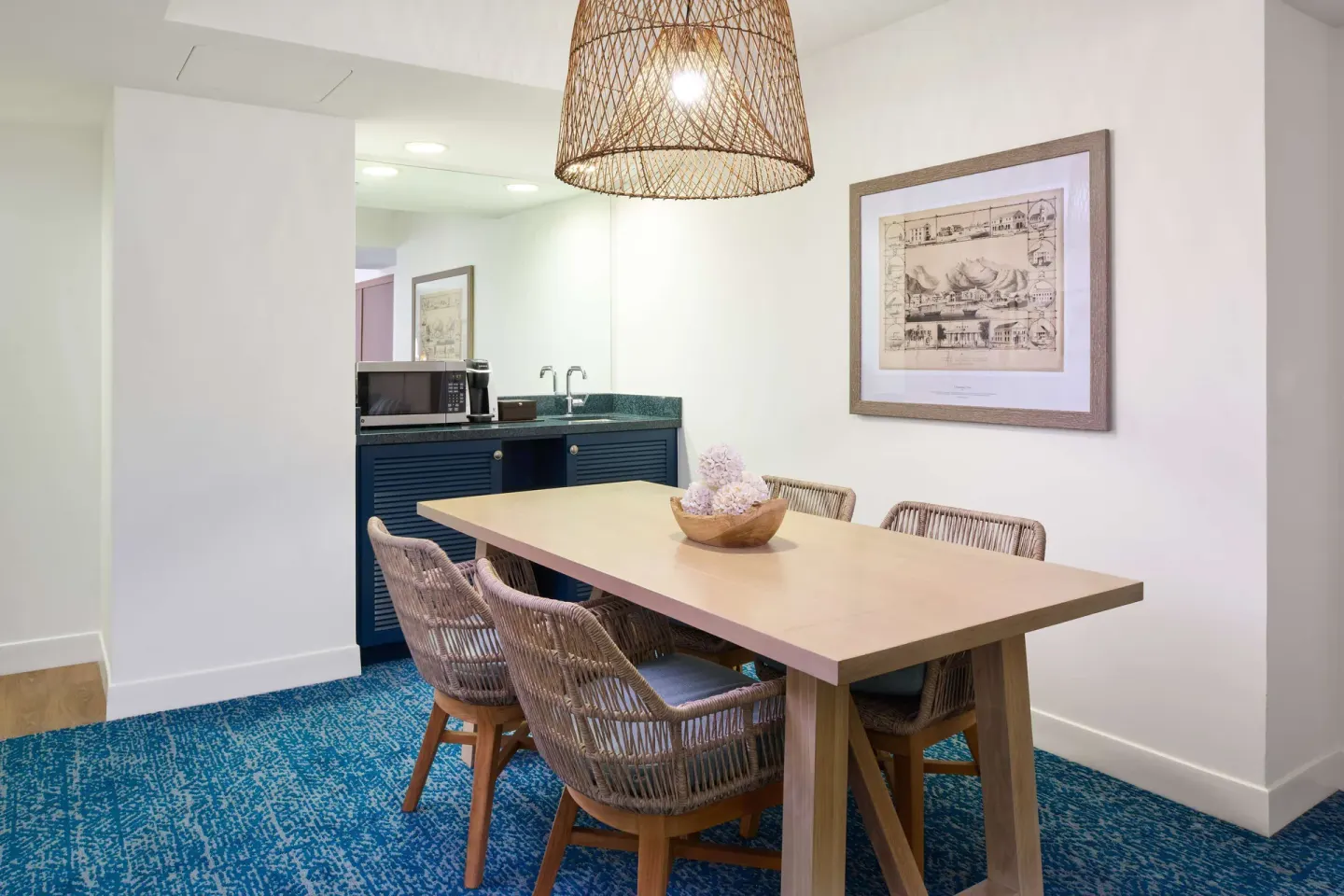 Club Suite dining area and wet bar at OUTRIGGER Reef Waikiki Beach Resort.