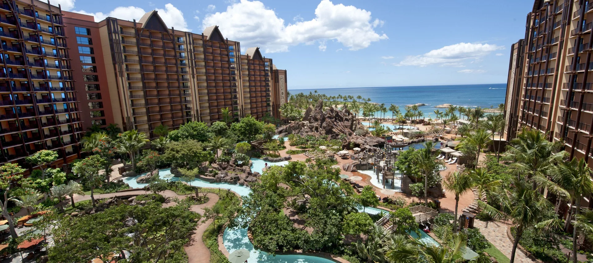 Aulani Disney Vacation Club Villas family villas in Ko Olina with kitchens, pools and beach lagoon
