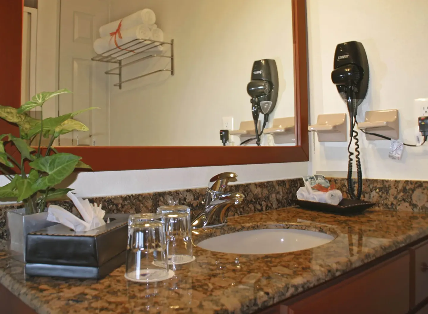 Standard Studio Suite bathroom vanity at Paradise Village Beach Resort and Spa.