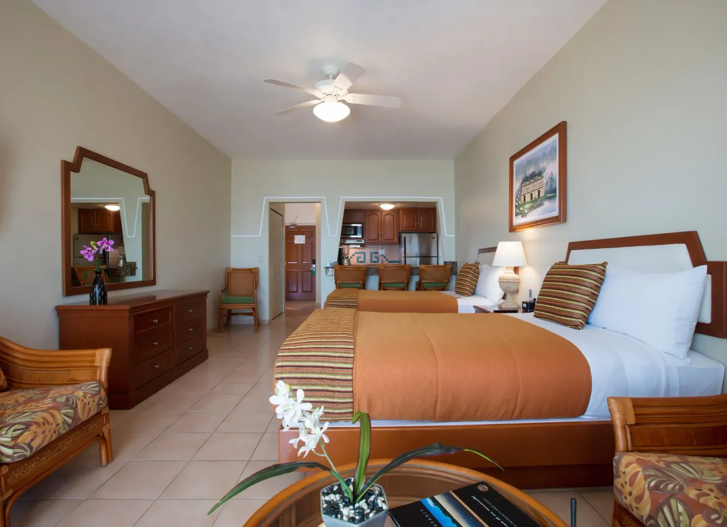 Standard Studio Suite with two beds and kitchenette at Paradise Village Beach Resort and Spa.