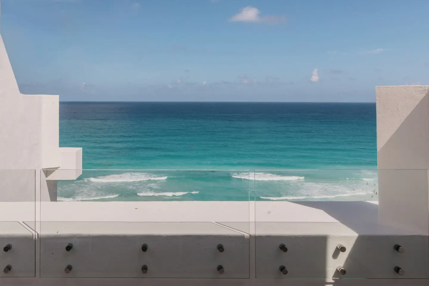 Ocean view from a Family Concierge Junior Suite balcony at Paradisus Cancún.