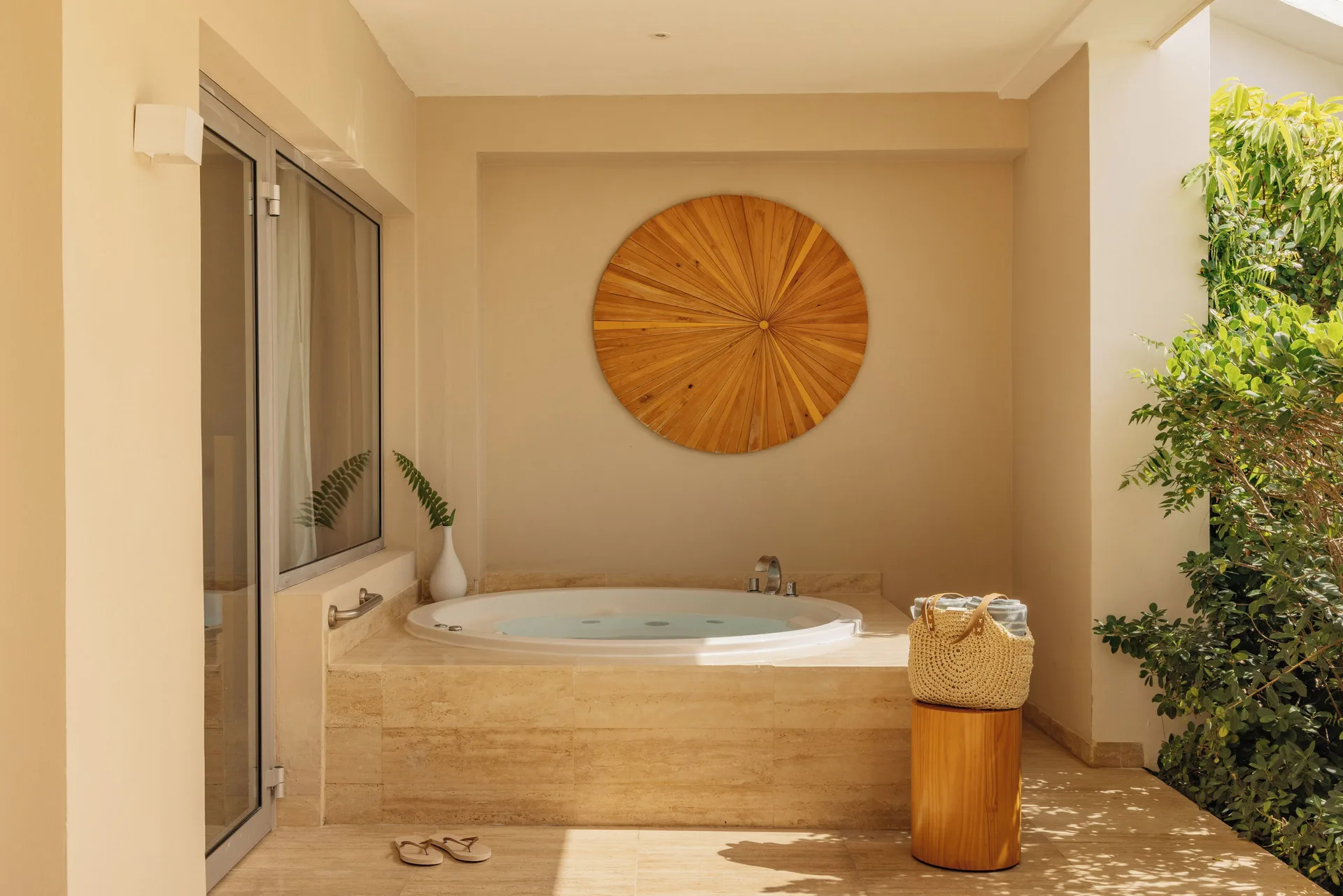 Beyond Two Bedroom Master Swim Up Suite terrace soaking tub at Paradisus Grand Cana.