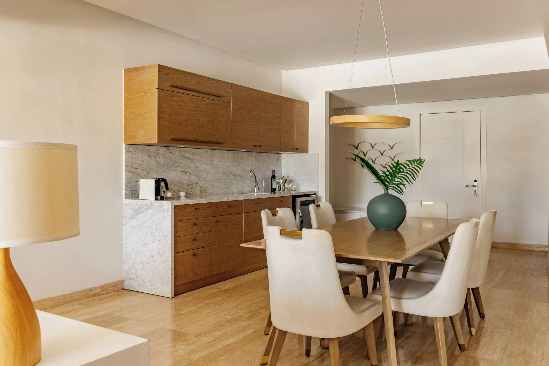Family Concierge Master Suite dining area and kitchenette at Paradisus Grand Cana.
