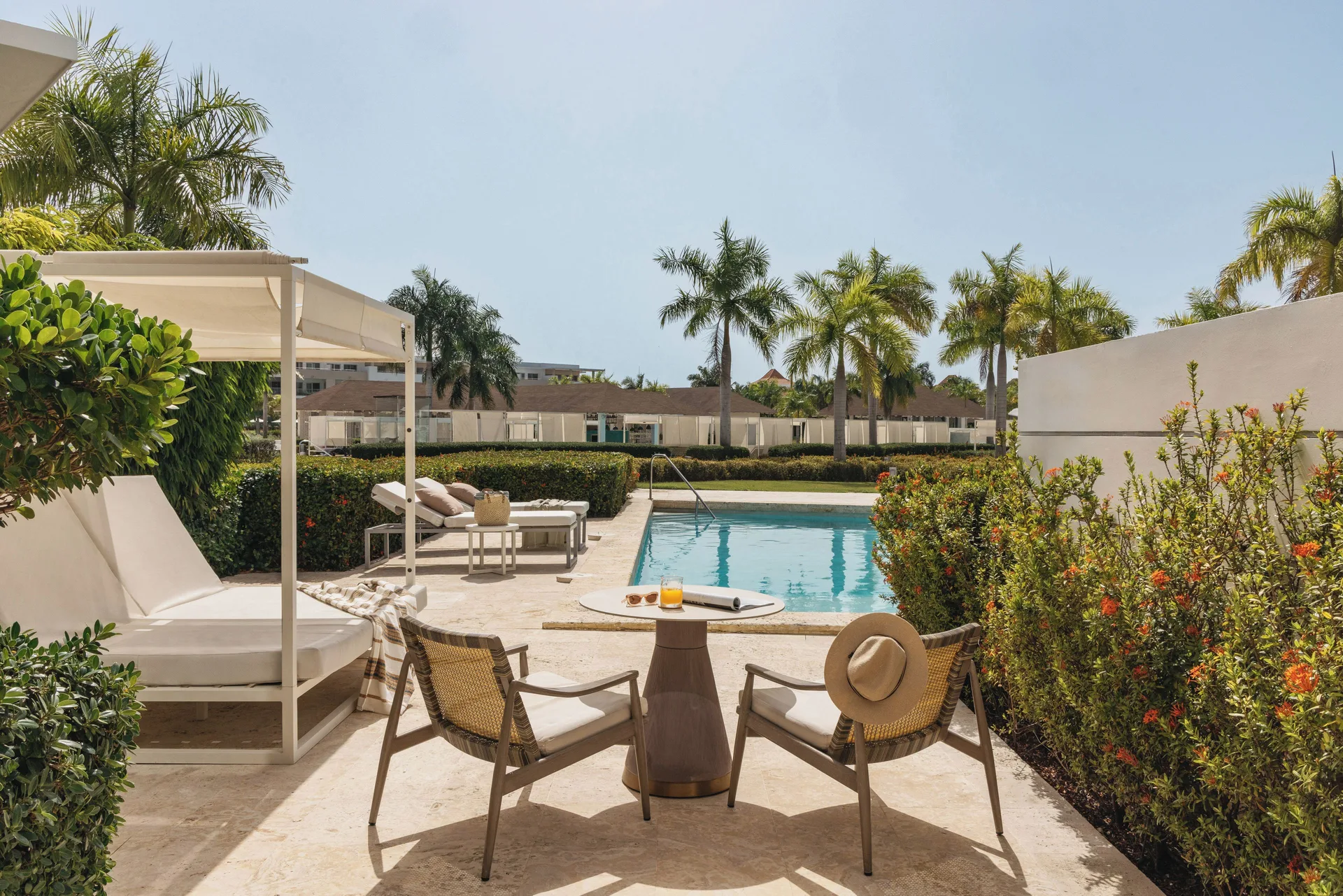 Family Concierge Master Swim-Up Suite terrace and pool at Paradisus Grand Cana.