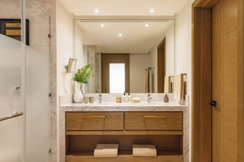 Family Concierge Swim Up Suite bathroom vanity at Paradisus Grand Cana.