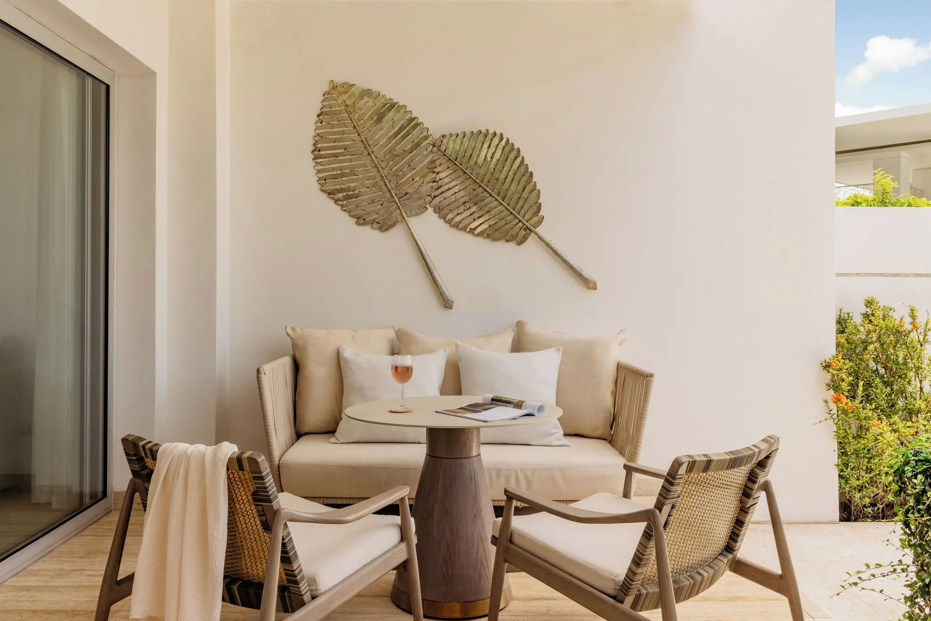 Family Concierge Swim Up Suite patio seating area at Paradisus Grand Cana.